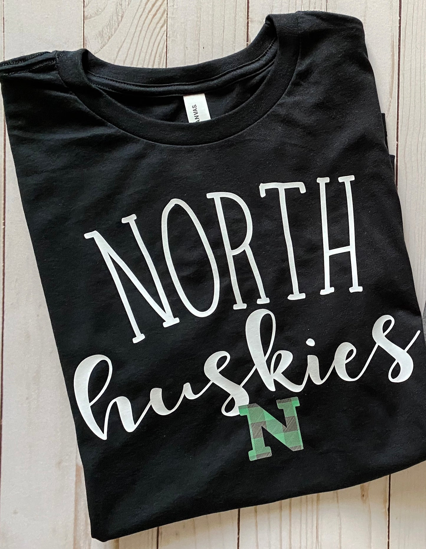 North Huskies Tee-Buffalo Plaid