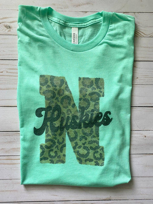 Huskies Leopard N Tri-blend Tee