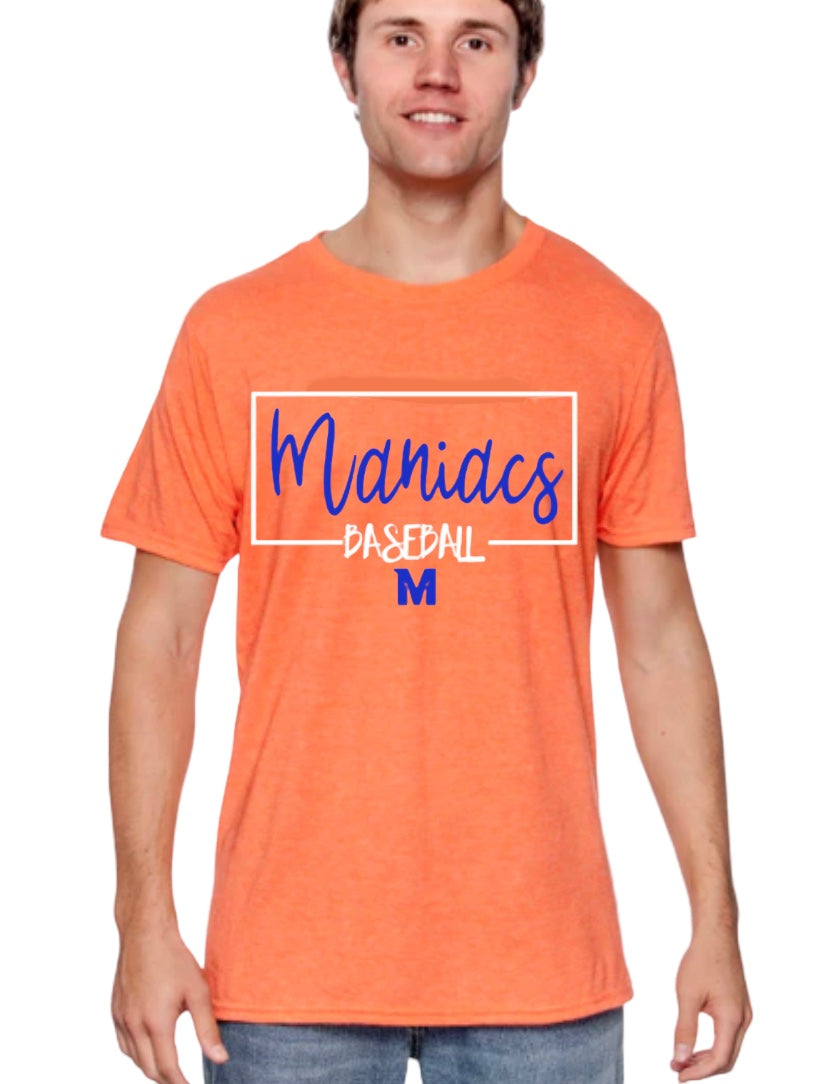 MANIACS BASEBALL Square Cotton Blend Tee